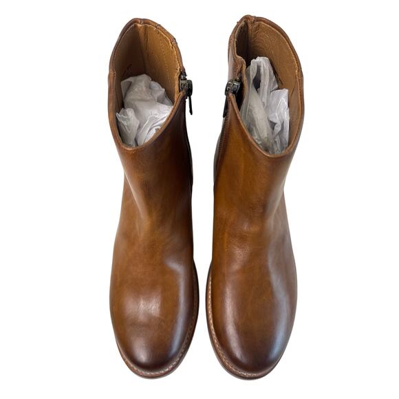 Frye Boot Veronica Ankle 6" Shaft Women's 8B Brown Leather Inside Zip Round Toe - Picture 9 of 11